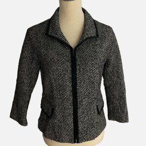 Lafayette 148 Women’s Blazer Jacket Size 8 Petite Wool Cashmere Blend Tweed